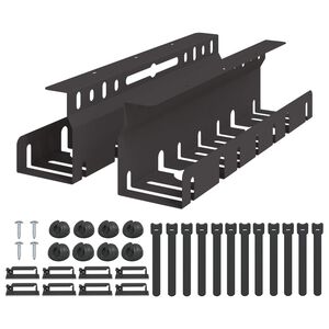 vidaXL Galda kabeļu organizators 2 gab. Melns 43 x 9 x 11,5 cm Tērauds