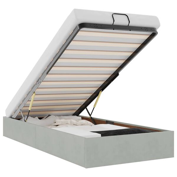 vidaXL Osmaņu gultas rāmis bez matrača gai&scaron;i pelēks 80x200 cm samts