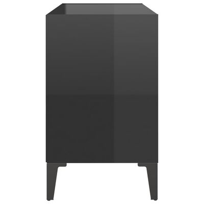 vidaXL TV skapītis ar metāla kājām, spīdīgi melns, 69,5x30x50 cm