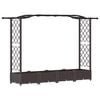 vidaXL Pacelta gulta ar treliem un jumtu Brūna 207 x 40 x 123 cm PP
