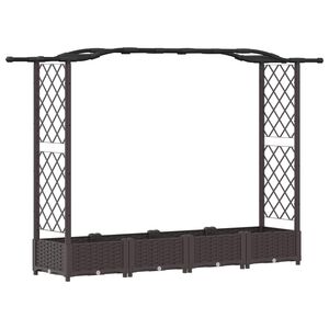 vidaXL Pacelta gulta ar treliem un jumtu Brūna 207 x 40 x 123 cm PP
