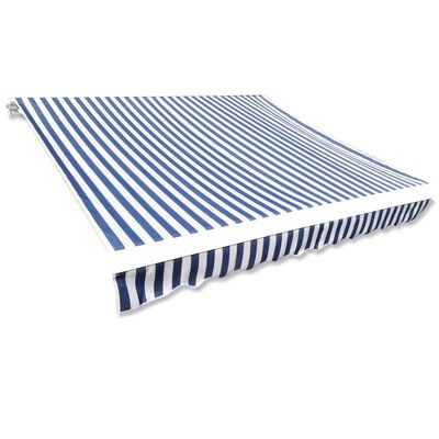 vidaXL markīzes jumts, zils ar baltu, 450x300 cm