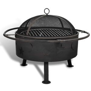 vidaXL Uguns mērogā mēness Melna 82 x 82 x 64 cm Tērauds