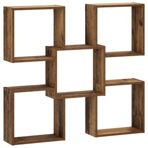 vidaXL Sienas plaukts Vecs koks 99,5 x 17 x 91 cm Inženierijas koks
