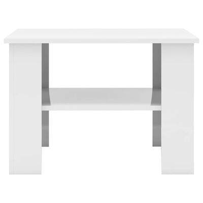 vidaXL kafijas galdiņš, 60x60x42 cm, spīdīgi balts, skaidu plāksne