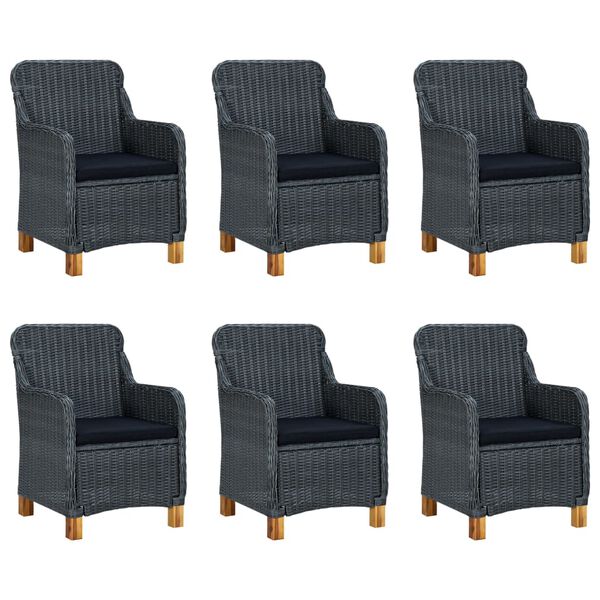 vidaXL 7-daļīgs dārza mēbeļu komplekts, tumši pelēks