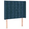 vidaXL galvgalis ar malām, tum&scaron;i zils samts, 103x16x118/128 cm