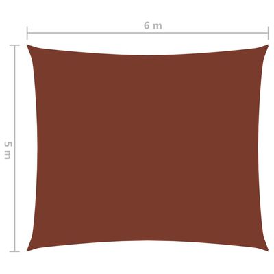 vidaXL saulessargs, taisnstūra, 5x6 m, sarkanbrūns oksforda audums