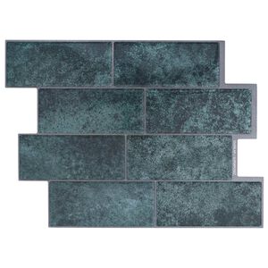 vidaXL Metro flīze 10 gab. Zils zaļ&scaron; 29 x 21 cm Poliuretāns un PET