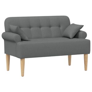 vidaXL Divvietīga mēbele ar pogu pūkām Tum&scaron;i pelēka 120 x 65 x 79 cm