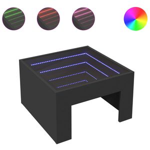 vidaXL kafijas galdiņ&scaron; ar LED, melns, 50x50x30 cm
