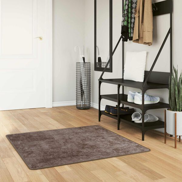 vidaXL Paklāja ceļ&scaron; MARSA Pelēks 100 x 100 cm Poliesters un PVC