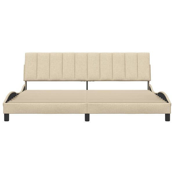 vidaXL gultas rāmis bez matrača, Hanko, krēmkrāsas, 200x200 cm, audums