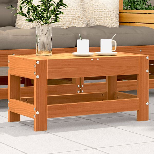 vidaXL dārza kājsoliņ&scaron;, vaska brūnas, 62x30x32 cm, priedes koks