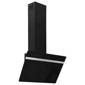 vidaXL tvaika nosūcējs, 60 cm, tērauds, rūdīts stikls, melns