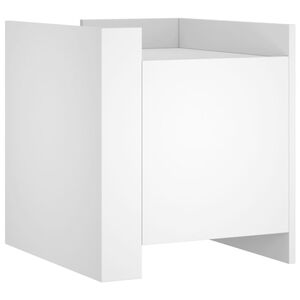 vidaXL naktsskapītis, balts, 45x50x50 cm, inženierijas koks