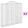 vidaXL arkveida gabiona grozi, 2 gb., 200x30x180/200cm, cinkota dzelzs