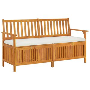 vidaXL sols ar glabā&scaron;anas nodalījumu, 148 cm, akācijas masīvkoks