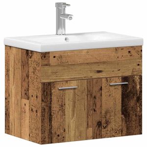 vidaXL Vannas istabas skapītis ar durvīm Vecs koks 60 x 38,5 x 46 cm