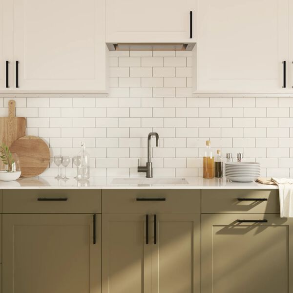 vidaXL skapja rokturi, 10 gab., melni, 128 mm, nerūsējo&scaron;ais tērauds