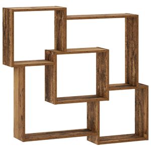vidaXL Sienas plaukts Vecs koks 98 x 17 x 91 cm Inženierijas koks