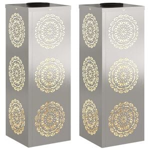 vidaXL Saules LED ceļa gaisma 2 gab. Silti balts 18 x 18 x 50 cm