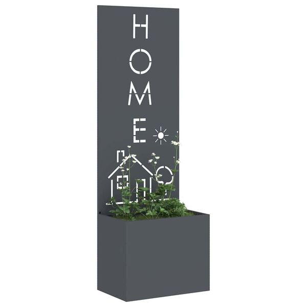 vidaXL Dārza privātuma ekrāns Izriezts raksts Antracīts 50 x 140 cm