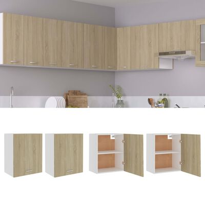 vidaXL virtuves skapīši, 2 gab., ozolkoka, 50x31x60 cm, skaidu plātne