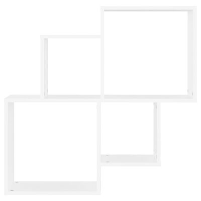 vidaXL sienas plaukts, balts, 80x15x78,5 cm, skaidu plāksne