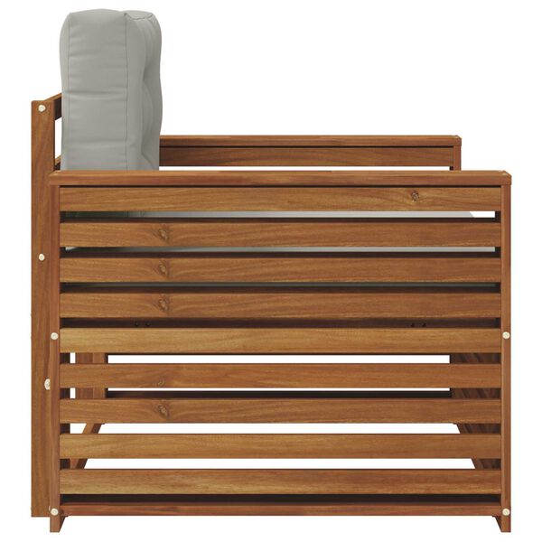 vidaXL Āra dīvānu komplekts Cieta akācijas koks un poliesters Dabiska