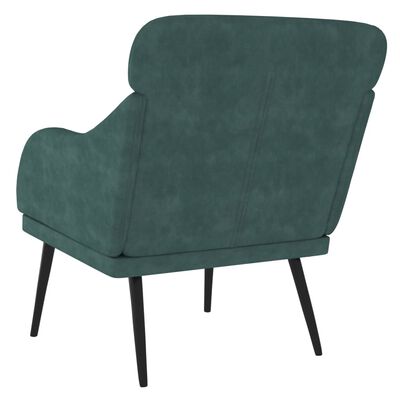 vidaXL atpūtas krēsls, tumši zaļš, 63x76x80 cm, samts