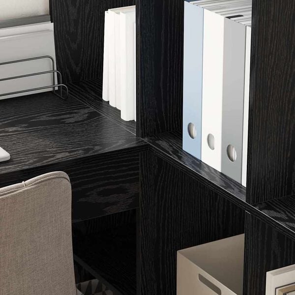 vidaXL Stūra rakstāmgalds Melns ozolkoks 101,5 x 149,5 x 149,5 cm