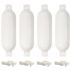 vidaXL laivas buferi, 4 gab., balti, &Oslash; 14x50 cm, PVC