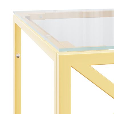 vidaXL kafijas galdiņš, 110x45x45 cm, nerūsējošs tērauds un stikls