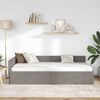 vidaXL Stūra gultas rāmis Pelēkbrūna 90 cm x 200 cm Samts