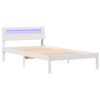 vidaXL Gultas rāmis Balts 90 x 200 cm Ciets priedes koks