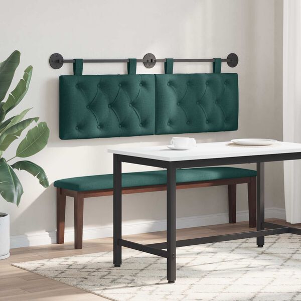 vidaXL Karājo&scaron;s galvgalis Tum&scaron;i zaļ&scaron; 150 x 55 x 7 cm audums