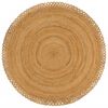 vidaXL pīts paklājs ar viļņotu malu, apaļ&scaron;, 150 cm, džuta