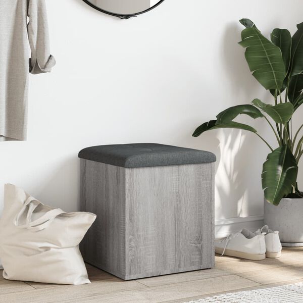 vidaXL uzglabā&scaron;anas sols, pelēks, 42x42x45 cm, inženierijas koks