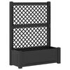 vidaXL Liels puķu pods ar treļļiem Antracīta 99,5 x 43 x 133,5 cm PP