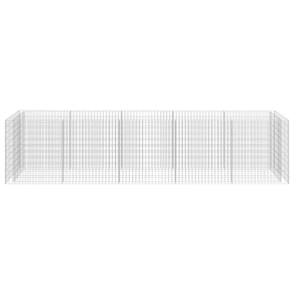 vidaXL gabions, augstā puķu kaste, cinkots tērauds, 450x90x100 cm