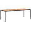 vidaXL Dārza galds Melna 250 x 100 x 75 cm poliratāns