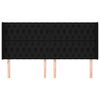 vidaXL galvgalis ar malām, 203x16x118/128 cm, melns audums
