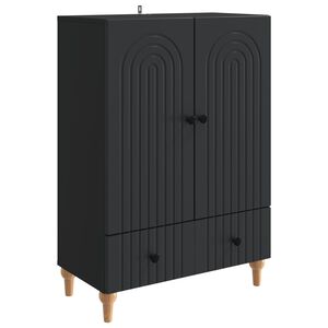vidaXL Puse ar atvilktni Melns 66 x 34,5 x 95 cm Inženierijas koks