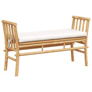 vidaXL Dārza sols ar spilvenu Brūna 110 x 38 x 65cm Bambuss