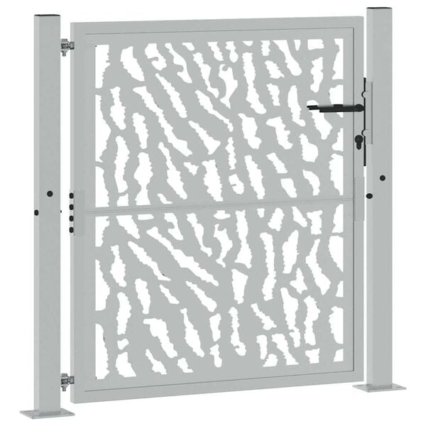 vidaXL dārza vārti, 100x100 cm, laikapstākļiem izturīgs tērauds, vadlīniju dizains