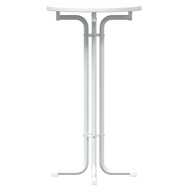 vidaXL bāra galds, balts, &Oslash;60x110 cm, inženierijas koks, tērauds