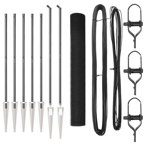 vidaXL Žoga āķis Pelēka 10 x 1,2 m (19 x 19 mm siets) Tērauds un PVC