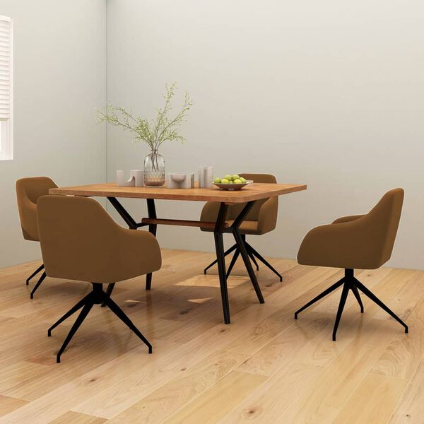 vidaXL virtuves krēsli, 4 gab., brūns samts