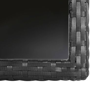 vidaXL 3-daļīgs dārza mēbeļu komplekts ar matračiem, melns PE pinums